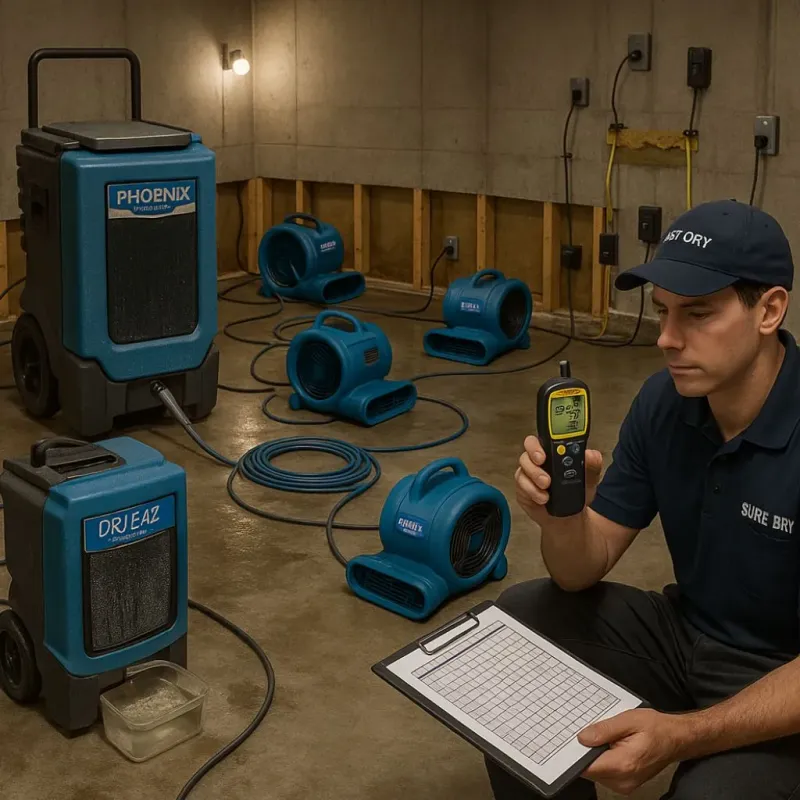 Structural Drying and Dehumidification process in Clinton Township, MI
